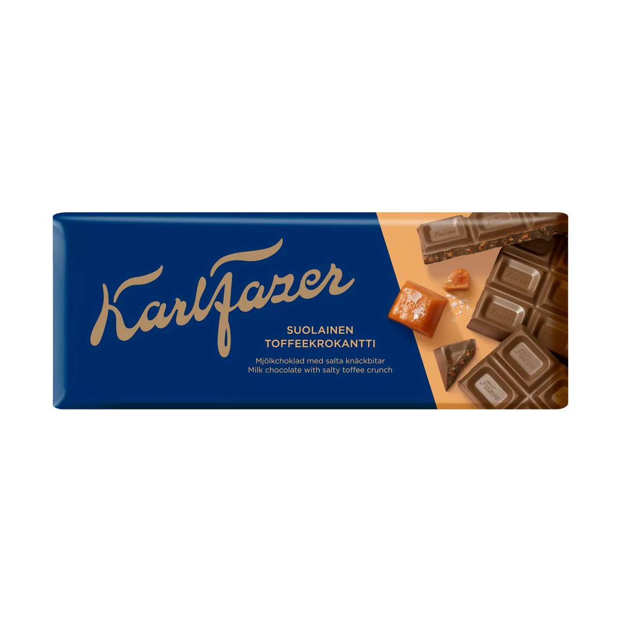 Fazer - Karl Fazer Schokoladentafel / Milchschokolade mit salzigen Toffee-Stückchen (16 %) 180g