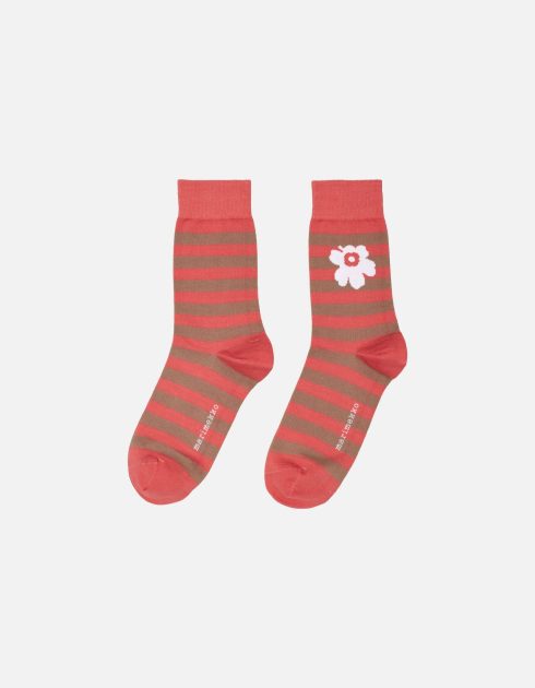 Marimekko Socken Kasvaa Tasaraita Unikko